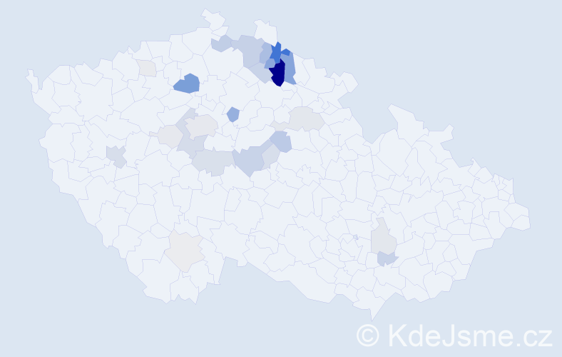Příjmení: 'Koublová', počet výskytů 98 v celé ČR