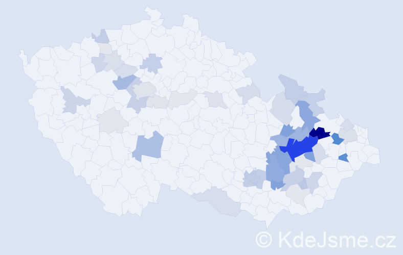 Příjmení: 'Kameníčková', počet výskytů 167 v celé ČR