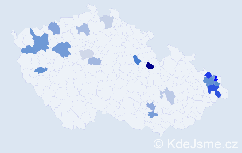 Příjmení: 'Marenčák', počet výskytů 55 v celé ČR