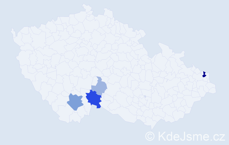 Příjmení: 'Lorenčičová', počet výskytů 15 v celé ČR