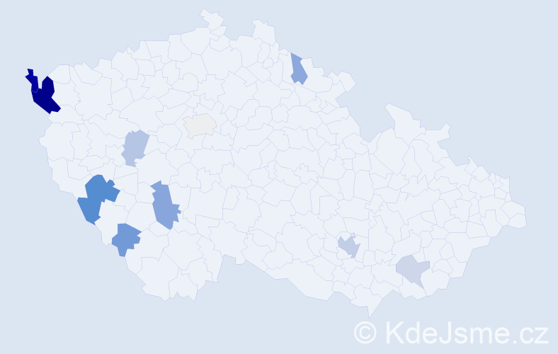 Příjmení: 'Weinmannová', počet výskytů 27 v celé ČR