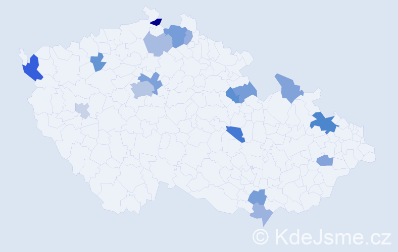 Příjmení: 'Buga', počet výskytů 33 v celé ČR