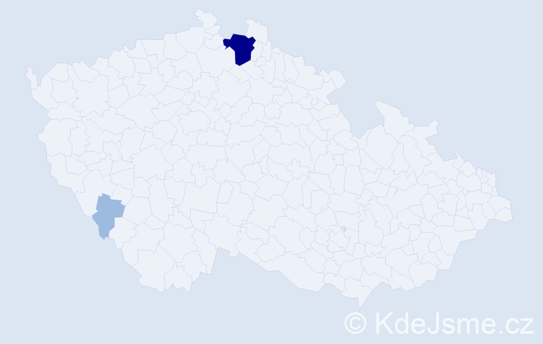 Příjmení: 'Gehart', počet výskytů 5 v celé ČR