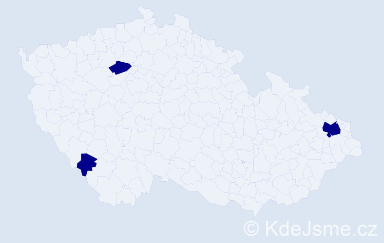 Příjmení: 'Hamaliar', počet výskytů 3 v celé ČR