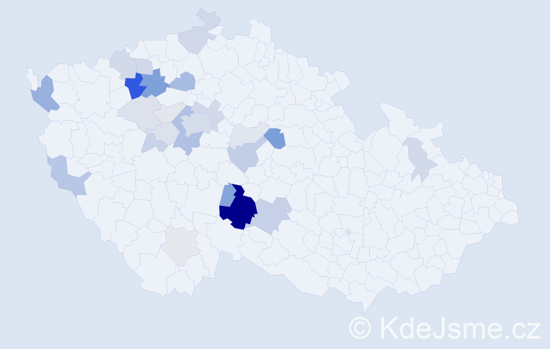 Příjmení: 'Kubisková', počet výskytů 85 v celé ČR