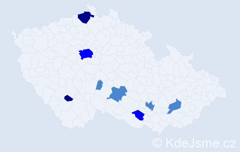 Příjmení: 'Šottner', počet výskytů 14 v celé ČR