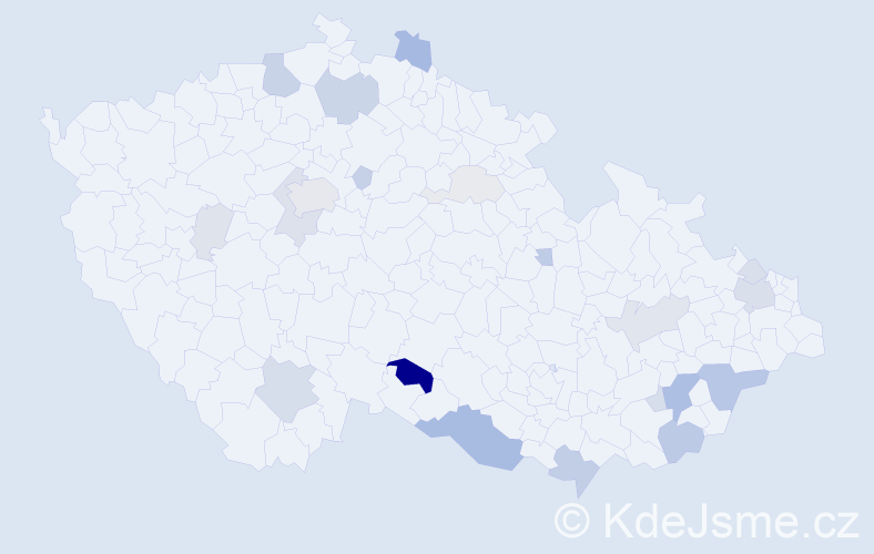 Příjmení: 'Hlatká', počet výskytů 64 v celé ČR