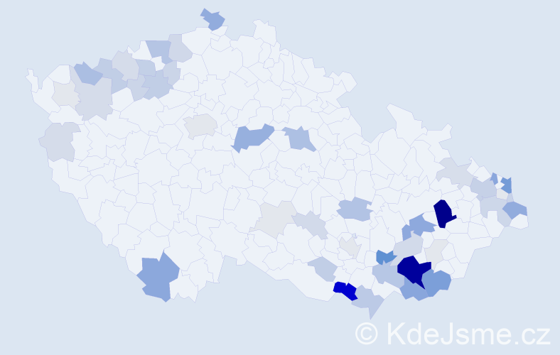 Příjmení: 'Červenáková', počet výskytů 183 v celé ČR