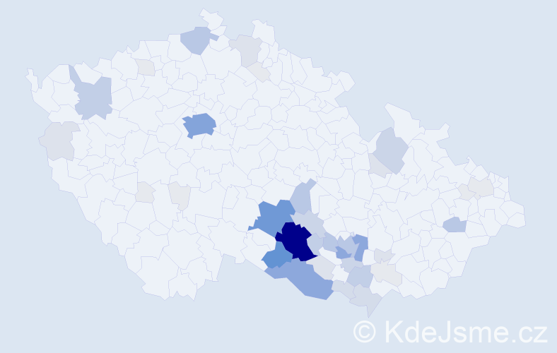 Příjmení: 'Benáček', počet výskytů 208 v celé ČR