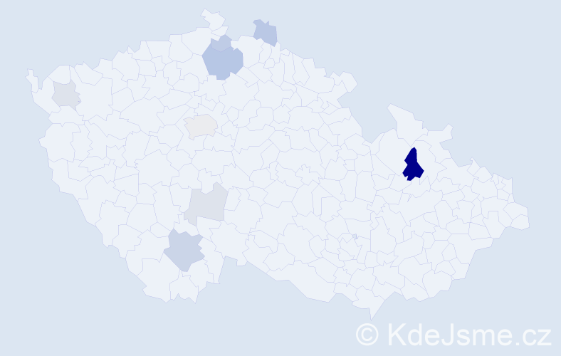 Příjmení: 'Kotlárik', počet výskytů 19 v celé ČR