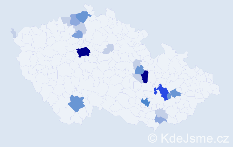 Příjmení: 'Taberyová', počet výskytů 64 v celé ČR