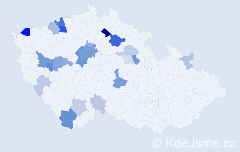 Příjmení: 'Hojer', počet výskytů 104 v celé ČR