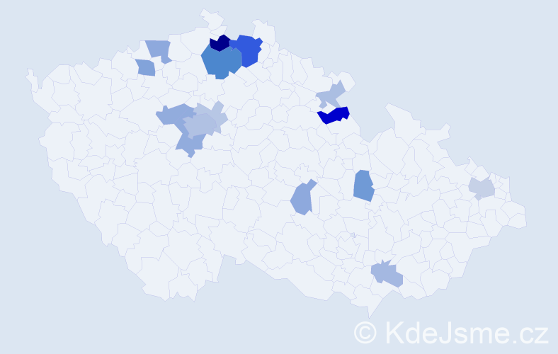 Příjmení: 'Endtová', počet výskytů 41 v celé ČR