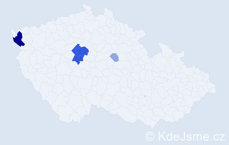 Příjmení: 'Kocev', počet výskytů 12 v celé ČR