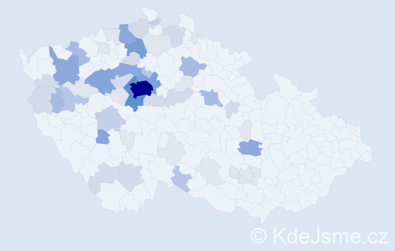 Příjmení: 'Tintěra', počet výskytů 190 v celé ČR