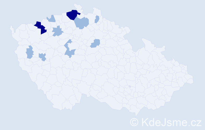 Příjmení: 'Nimec', počet výskytů 16 v celé ČR