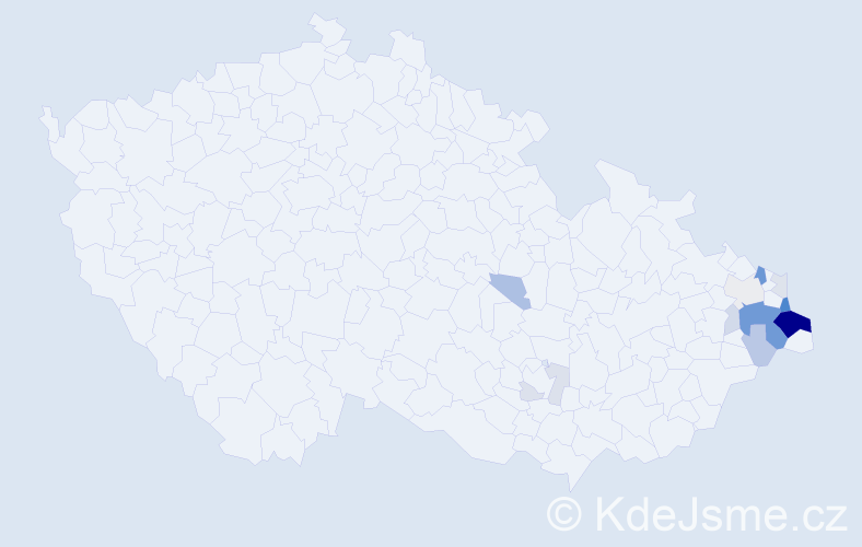 Příjmení: 'Kaszperová', počet výskytů 47 v celé ČR