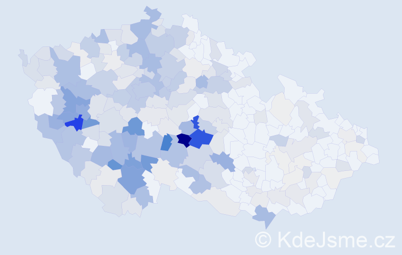 Příjmení: 'Balounová', počet výskytů 883 v celé ČR