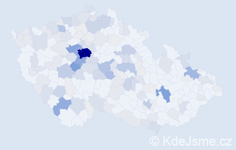 Příjmení: 'Tesárek', počet výskytů 514 v celé ČR