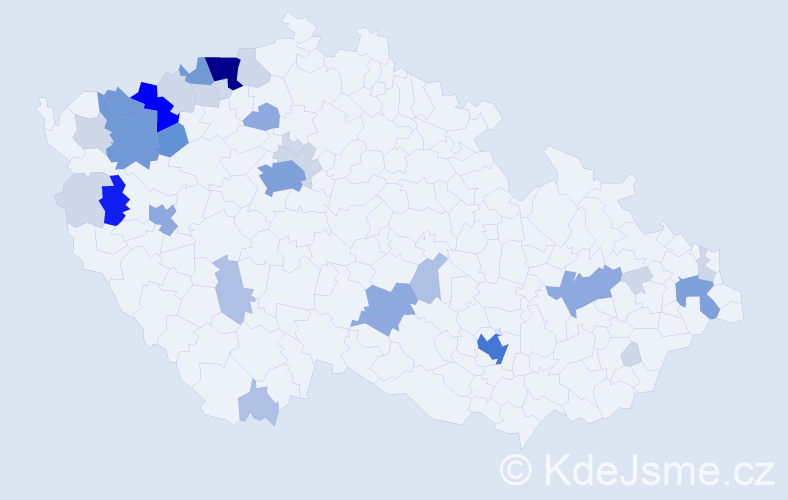 Příjmení: 'Mati', počet výskytů 105 v celé ČR