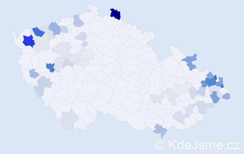 Příjmení: 'Bajgerová', počet výskytů 223 v celé ČR