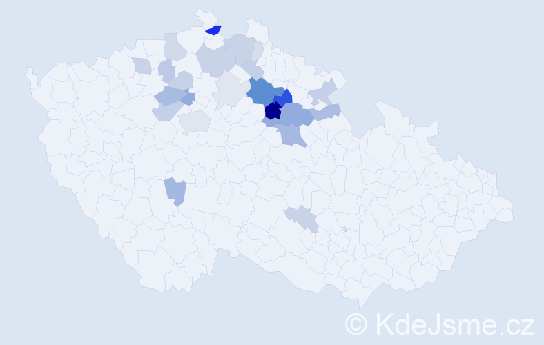 Příjmení: 'Kinčlová', počet výskytů 67 v celé ČR