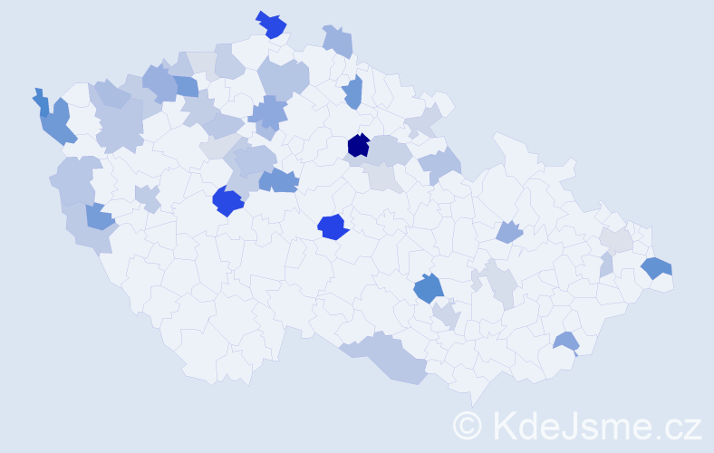 Příjmení: 'Dinh', počet výskytů 103 v celé ČR