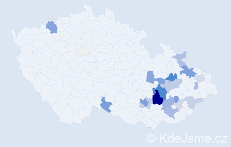 Příjmení: 'Šášková', počet výskytů 54 v celé ČR