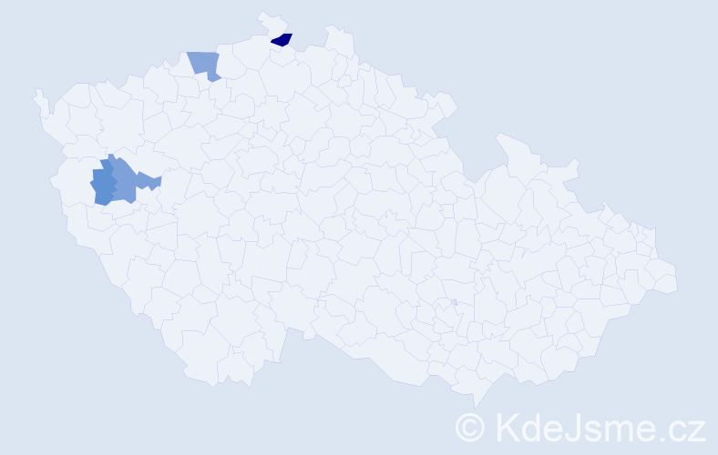 Příjmení: 'Forfera', počet výskytů 9 v celé ČR