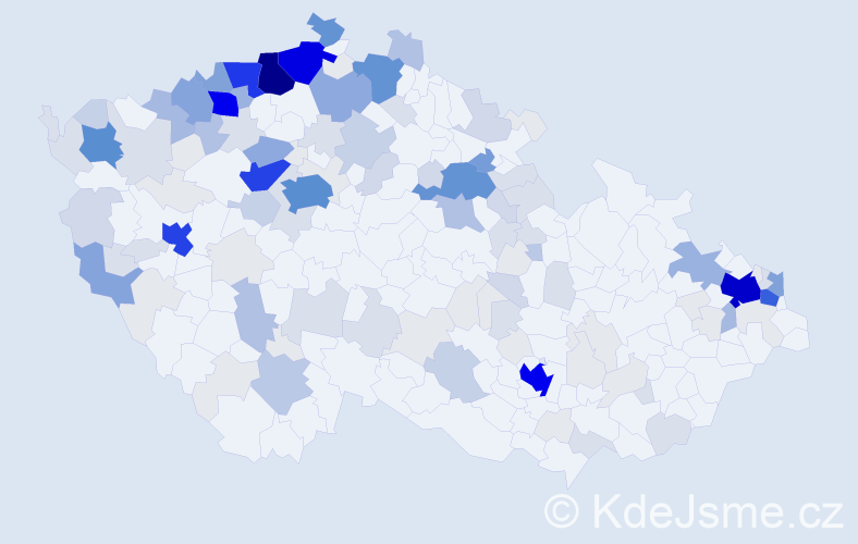 Příjmení: 'Gažiová', počet výskytů 655 v celé ČR