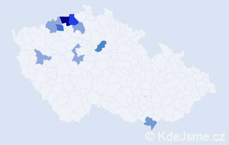 Příjmení: 'Tausche', počet výskytů 34 v celé ČR