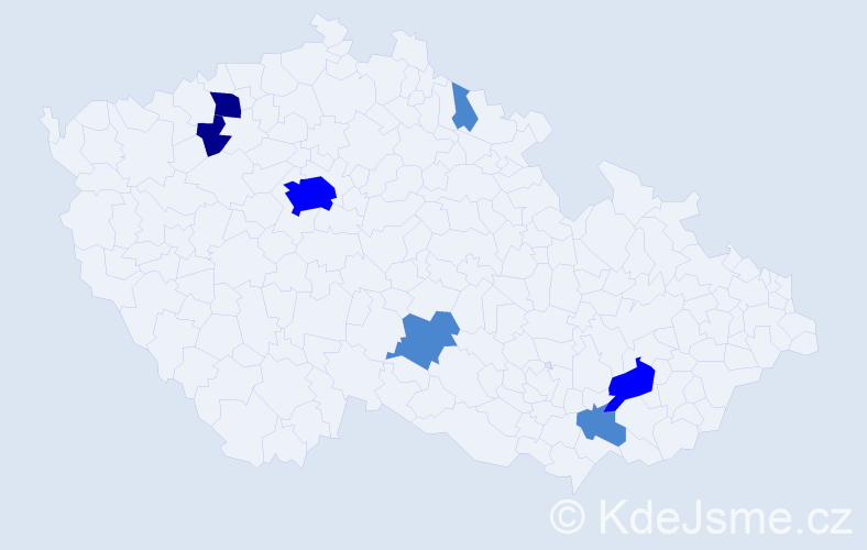 Příjmení: 'Kulcsár', počet výskytů 13 v celé ČR