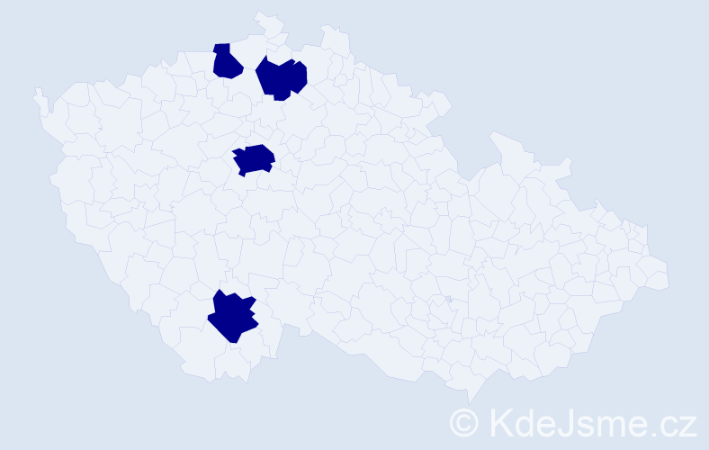 Příjmení: 'Forint', počet výskytů 4 v celé ČR