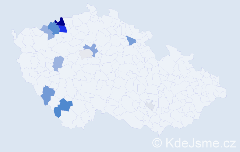 Příjmení: 'Kundert', počet výskytů 26 v celé ČR