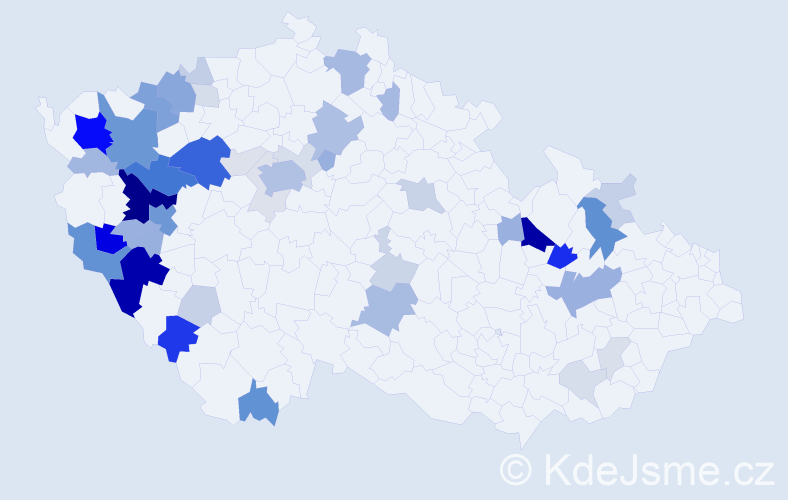 Příjmení: 'Steidlová', počet výskytů 158 v celé ČR