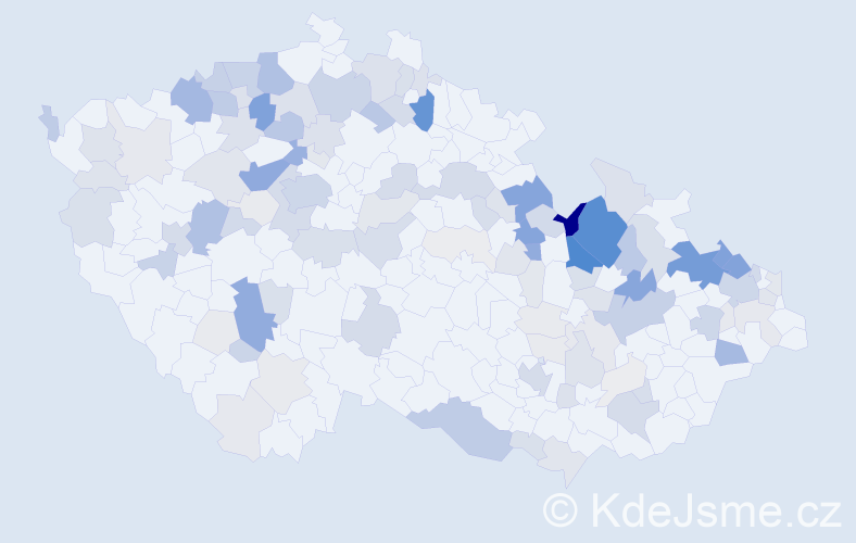 Příjmení: 'Reichlová', počet výskytů 490 v celé ČR