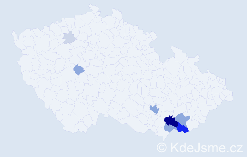 Příjmení: 'Klobáska', počet výskytů 34 v celé ČR