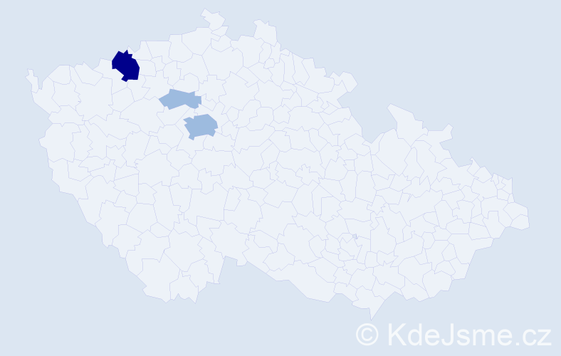 Příjmení: 'Podrahová', počet výskytů 7 v celé ČR