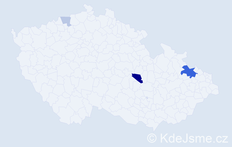 Příjmení: 'Ahmeti', počet výskytů 8 v celé ČR