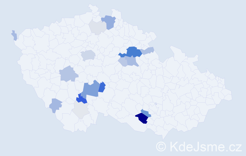 Příjmení: 'Nesvačil', počet výskytů 81 v celé ČR