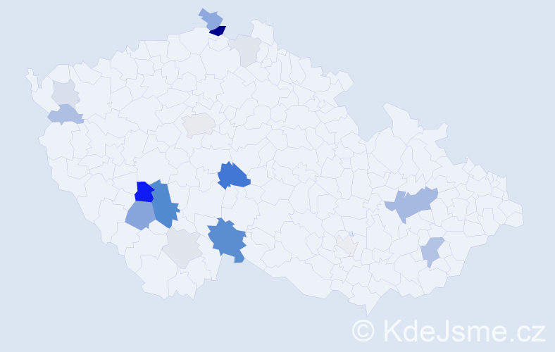 Příjmení: 'Kulha', počet výskytů 47 v celé ČR