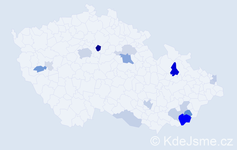 Příjmení: 'Gavalec', počet výskytů 33 v celé ČR