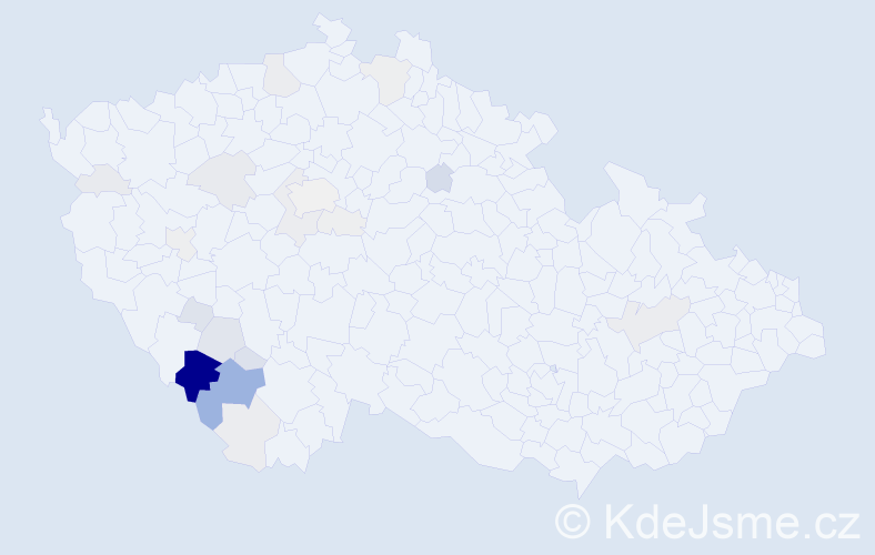 Příjmení: 'Půbal', počet výskytů 78 v celé ČR