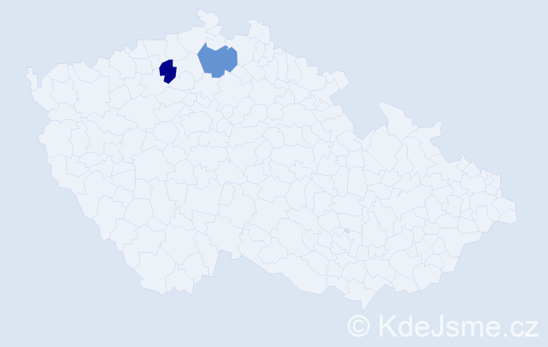 Příjmení: 'Nedval', počet výskytů 2 v celé ČR