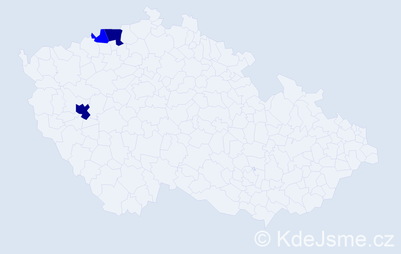 Příjmení: 'Bidašová', počet výskytů 5 v celé ČR