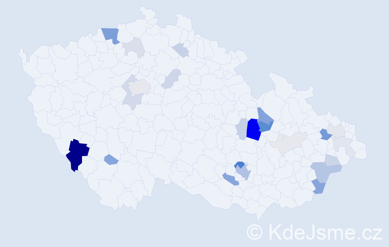 Příjmení: 'Melcherová', počet výskytů 74 v celé ČR