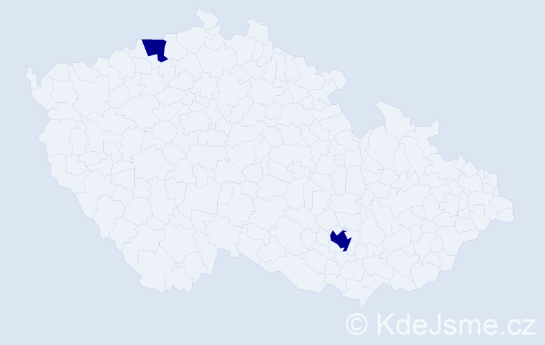 Příjmení: 'Koppera', počet výskytů 2 v celé ČR