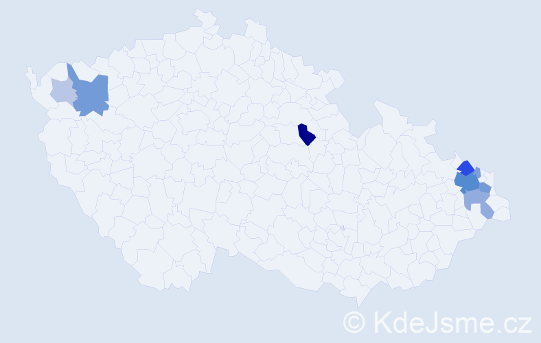 Příjmení: 'Burkovičová', počet výskytů 26 v celé ČR