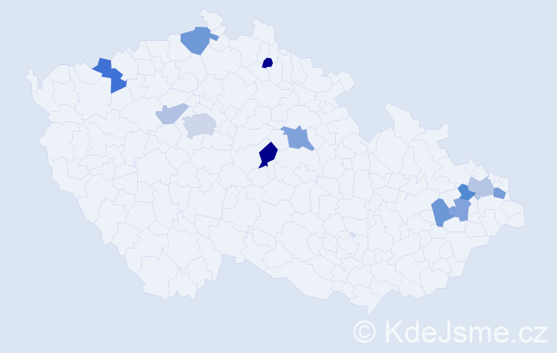 Příjmení: 'Károlyiová', počet výskytů 21 v celé ČR