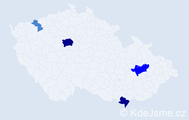 Příjmení: 'Koreneková', počet výskytů 9 v celé ČR